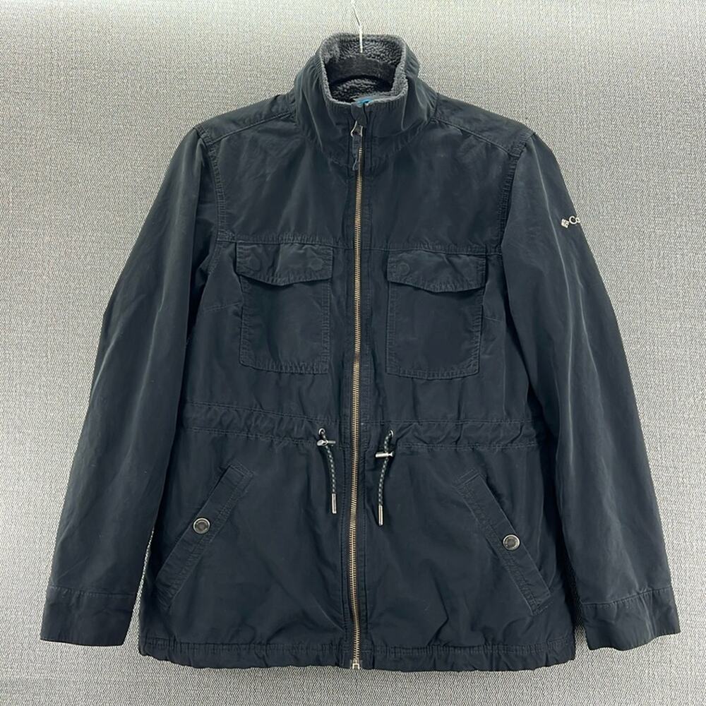 Columbia Women's Black Full Zip Tanner Ranch Flannel Lined Jacket Size S